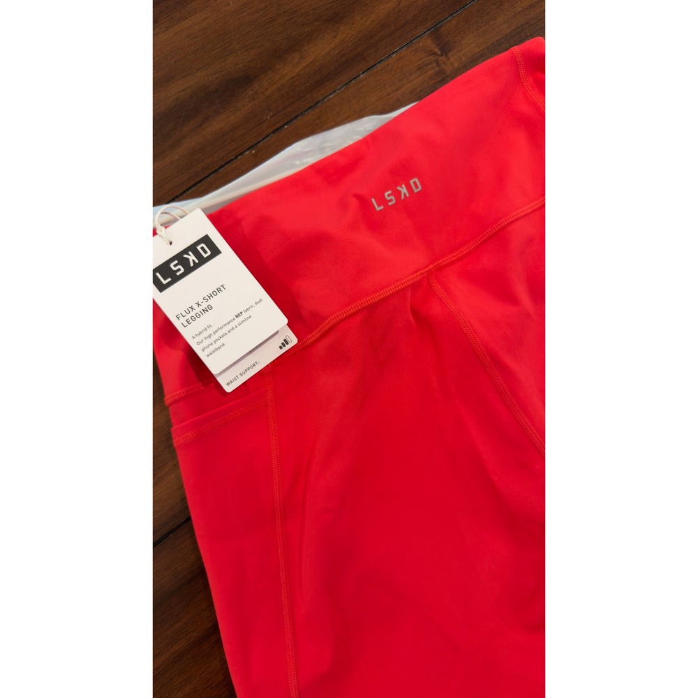 LSKD Flux X-Short Legging Scarlet Red Ultra High-Rise 4 Inch Shorts XL NEW NWT - Picture 5 of 16